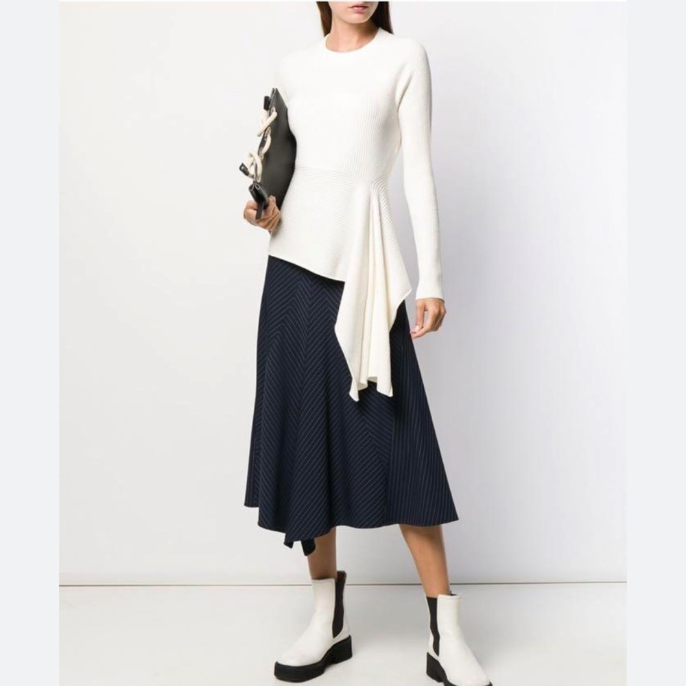 3.1 Phillip Lim Ribbed Sweater With Waist Tie Antique White, Small​​​ - Picture 11 of 11